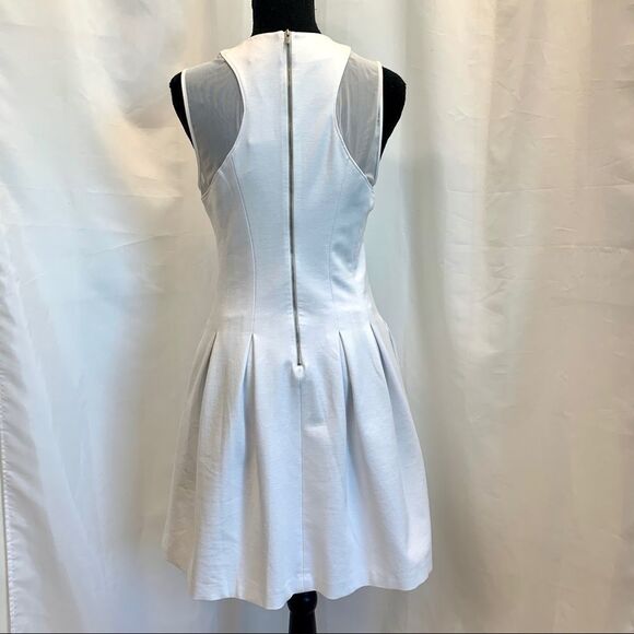 BANANA republic ponte white sleeveless mesh skater dress Sz 8 NWT - Picture 5 of 13